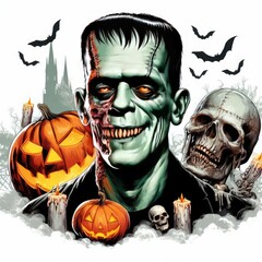 Frankenstein Halloween illustration