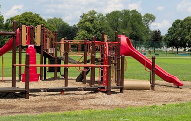 Fototapeta na wymiar Kid's playground on a sunny day