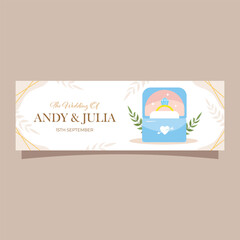 Wedding Invitation banner template vector