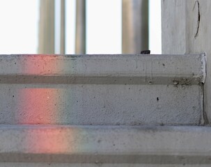 Bottom view of rainbow step and rock