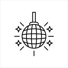 disco ball icon or logo isolated sign symbol vector illustration - high quality black style vector icon on white background