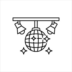 disco ball icon or logo isolated sign symbol vector illustration - high quality black style vector icon on white background