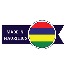 Made In Mauritius. Flag, banner icon, design, sticker