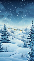 Obraz premium Cosy Christmas Winter Card Background. Warm atmosphere illustration for holiday projects.