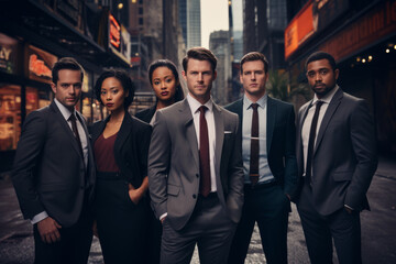 Corporate, crossed arms and portrait of business people in office with confidence, pride and motivation. Teamwork, diversity and serious diverse men and women