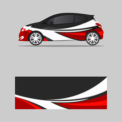 Fototapeta premium wrapping car decal red wave trendy design vector
