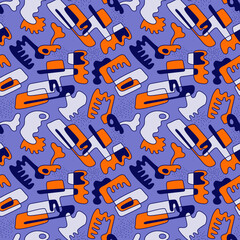 Vector abstract seamless colorful artwork with wave psychedelic pattern