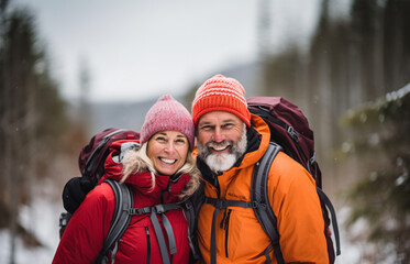 white couple in a winter landscape