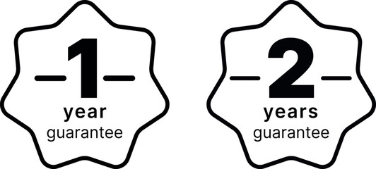 label icon 1 or 2 year warranty. For an online store, website, product card, infographics