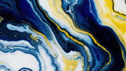 Marble ink abstract art from exquisite original painting for abstract background, multicolored, marble , yellow, blue, black