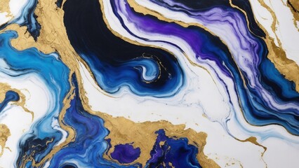 Marble ink abstract art from exquisite original painting for abstract background, multicolored, marble , gold, black, indigo
