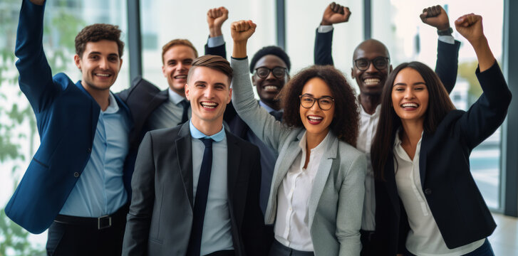 Business people, teamwork and meeting for strategy, planning applauding during meeting, or corporate brainstorming discussion at office. Group of diverse workplace employees in team collaboration
