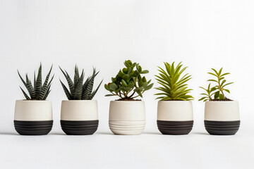 Plant-themed minimalist Christmas gifts for garden enthusiasts isolated on a white background 