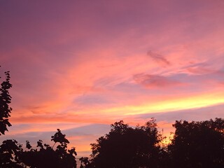 sunset in the mountains