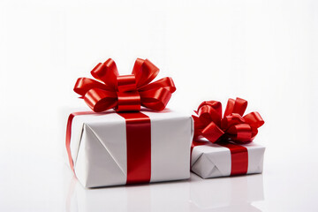 Obraz premium Fitness-themed minimalist style Christmas gifts isolated on a white background 