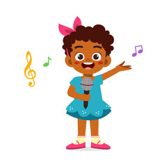 little kid sing a song wit mic