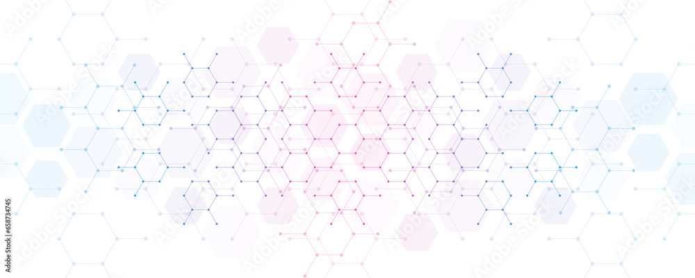 Poster Abstract design element with geometric background of hexagons shape pattern