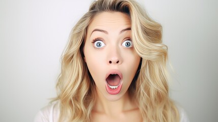 Portrait of a shocked young woman