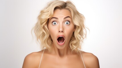 Portrait of a shocked young woman