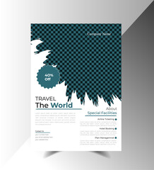 Corporate travel flyer template..