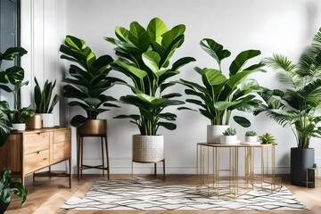 Introduce indoor plants like a fiddle leaf fig or snake plant to bring a touch of nature into the space and soften the overall design.