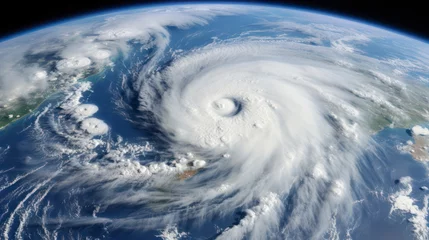 Fotobehang Satellite View of Hurricane Florence Represents How Technology Provides Perspective on Natural Disasters © khairulz