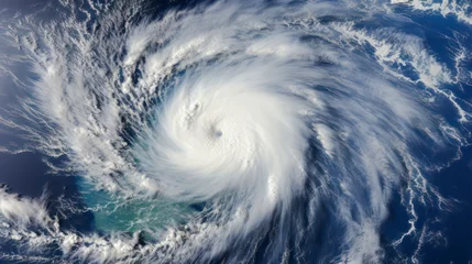 Tuinposter Satellite View of Hurricane Florence Represents How Technology Provides Perspective on Natural Disasters © khairulz