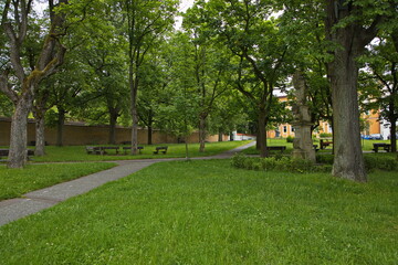 Public park in Rychnov nad Kneznou, Hradec Králové Region, Czech Republic, Europe
