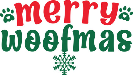 Fototapeta premium Merry Woofmas t-shirt Design