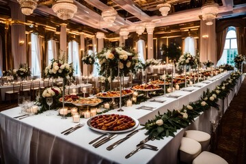 Catering Trends: Elevating the Dining Experience in Wedding Halls. - obrazy, fototapety, plakaty