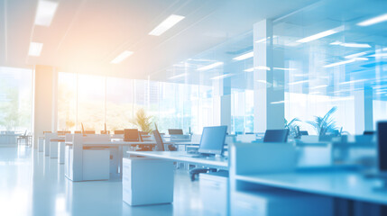 Fototapeta na wymiar blurred background interior of modern office. Generative ai