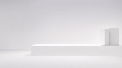 white podium or pedestal for product display, 3d render