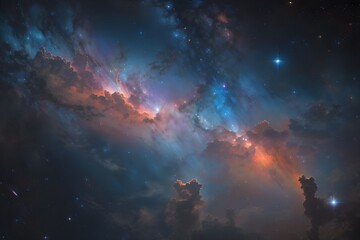 Obraz na płótnie Canvas Celestial Marvels A Glimpse into the Heart of the Nebula - Generative AI Edition