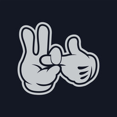 White hand drawn illustration vector.