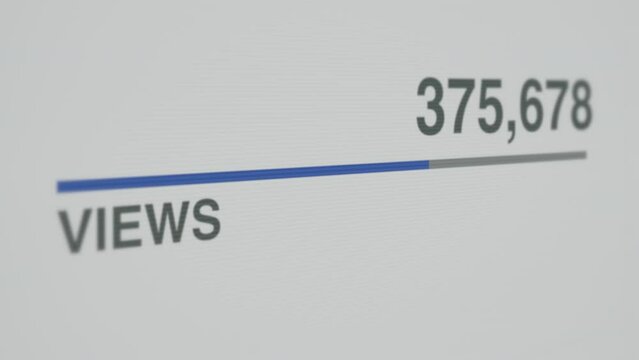 View count going up on Video Streaming Social Media site. Influencer popularity.
