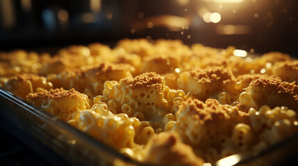 A close up of a corn and cheese casserole with layers UHD wallpaper Stock Photographic Image