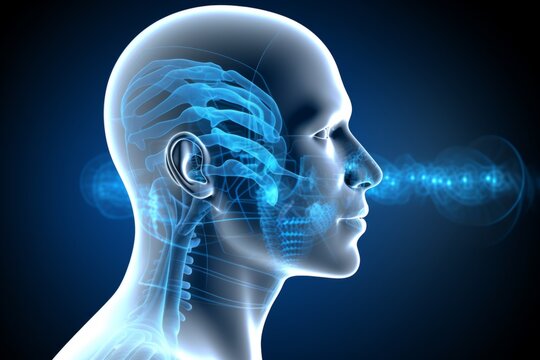 Human brain neon x-ray pain illuminated psychoanalysis scanning science mental mind radiology medicine technology three dimensional dementia memory bipolar energy artificial intelligence neuron power