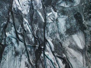 The largest blue cian glacier and its cracks