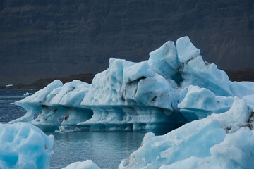 Glacier lagoon full of icebergs in Iceland