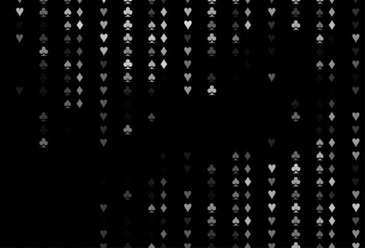 Dark Silver, Gray vector texture with playing cards.