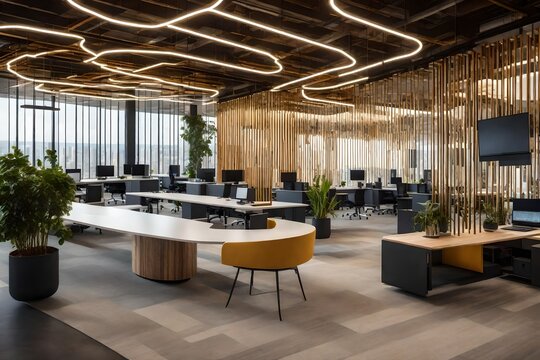 application of eclectic design principles in office and workspace environments, highlighting how personalized decor can boost creativity and productivity.