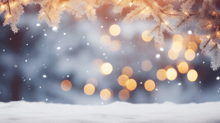 Fototapeta na wymiar Xmas tree or christmas tree decorated festive christmas background. New year Winter background design, Christmas scene. Generative AI