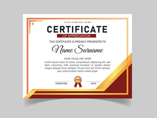 Vector modern certificate of achievement and appreciation template design