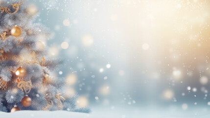 Xmas tree or christmas tree decorated festive christmas background. New year Winter background...