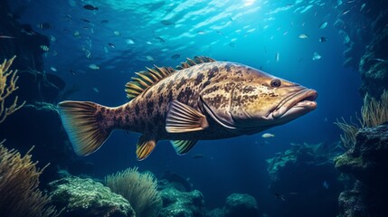 Known by several names, including Brindlebass, Brown spot cod, and Bumblebee grouper, is the giant...