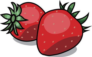 ポップないちごのイラスト素材	
