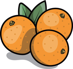 ポップな金柑のイラスト素材	
