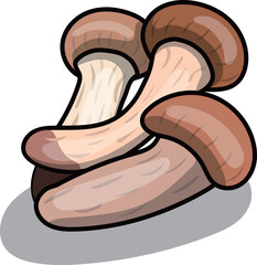 ポップな松茸のイラスト素材	
