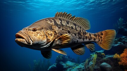 Known by several names, including Brindlebass, Brown spot cod, and Bumblebee grouper, is the giant grouper. discerning attention