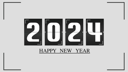 Happy new year 2024 social media banner design and background design